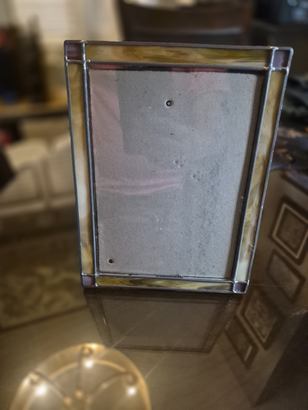 Stained Glass Photo Frame with Amber Accents